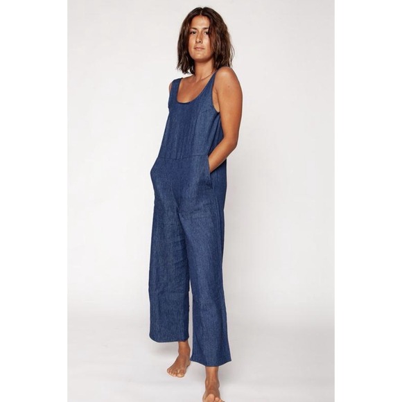 Seea Pants - The Seea BILLIE Jumpsuit Hemp Denim Size M Overalls Beach